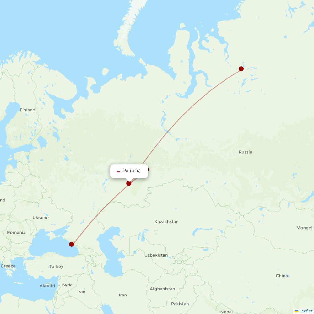 NordStar Airlines at UFA route map