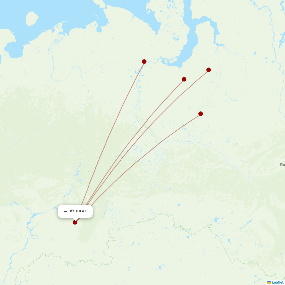 Yamal Airlines at UFA route map
