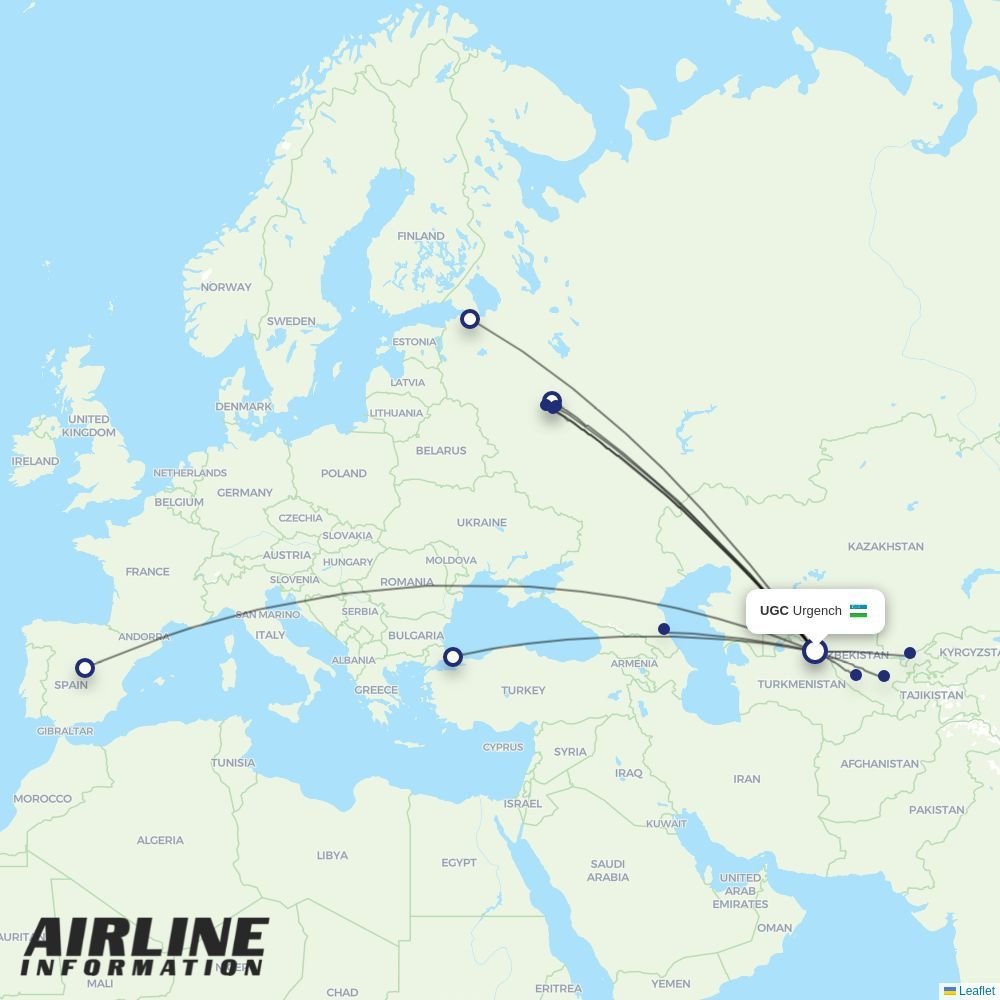Centrum Air routes from UGC