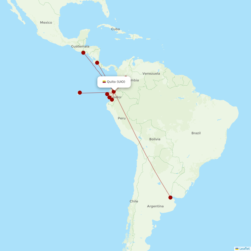 AVIANCA at UIO route map