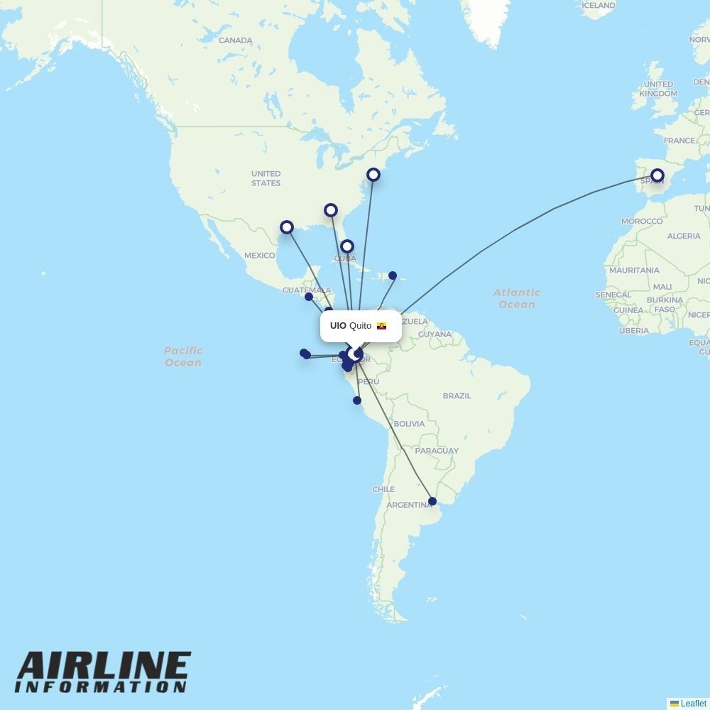 LATAM routes from UIO