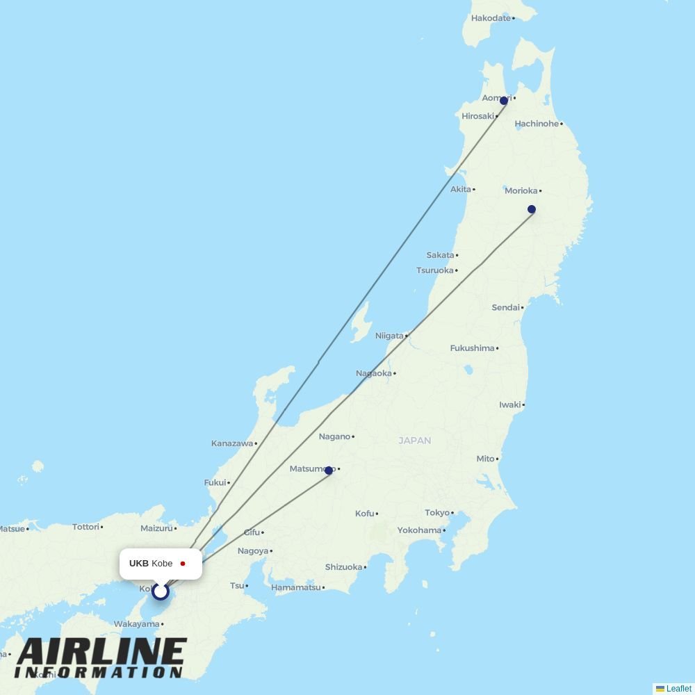 Fuji Dream Airlines routes from UKB