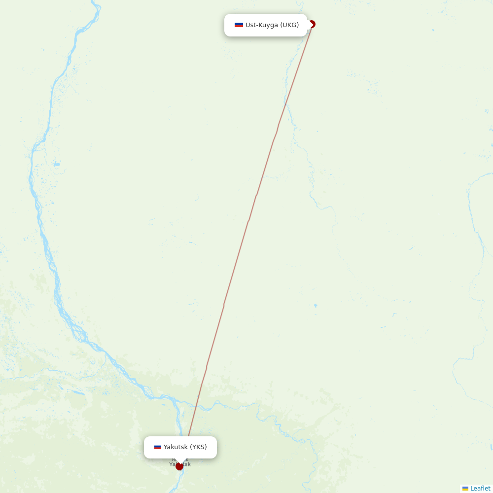 Polar Airlines at UKG route map
