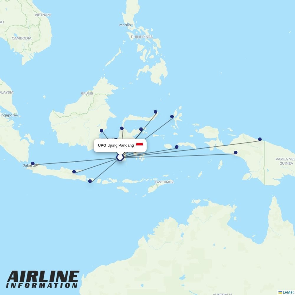 Batik Air routes from UPG