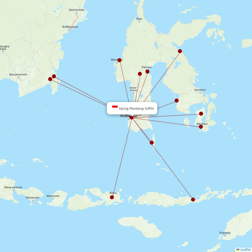 Wings Air at UPG route map