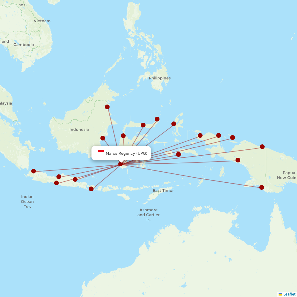 Lion Air at UPG route map