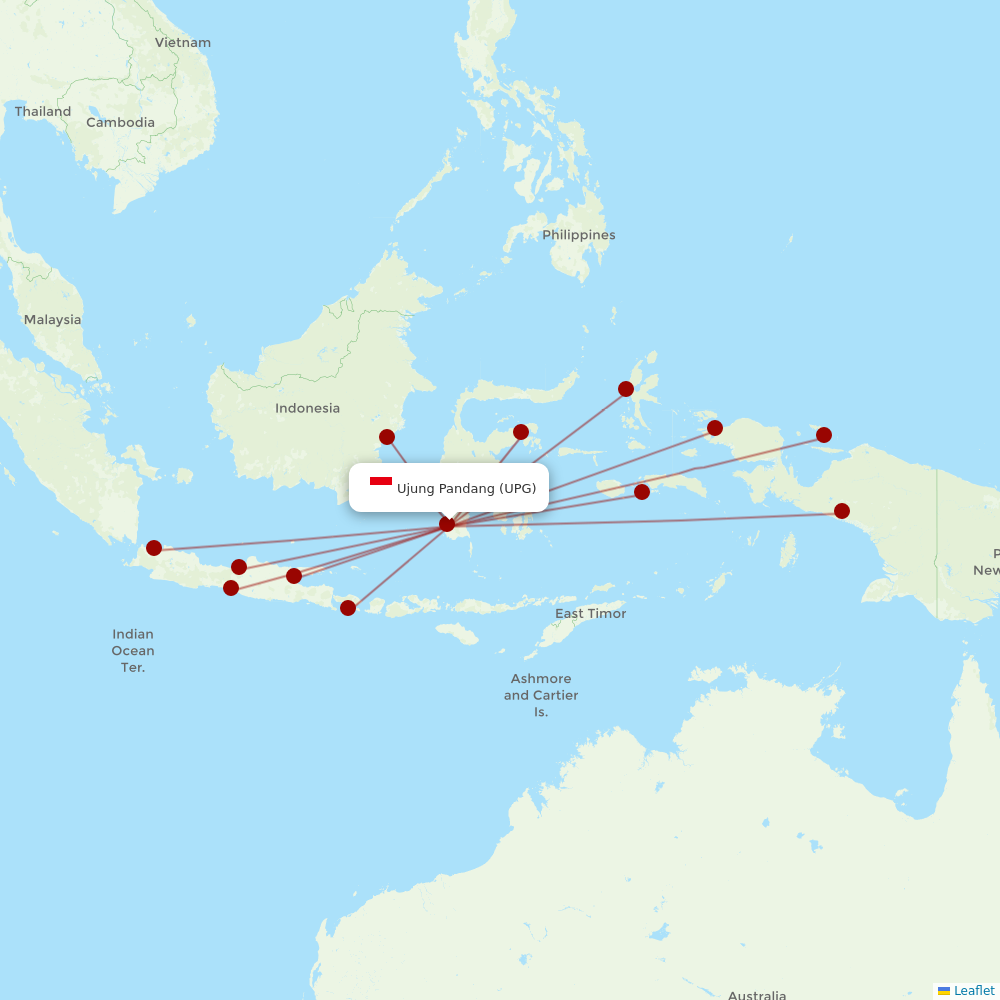 Sriwijaya Air at UPG route map