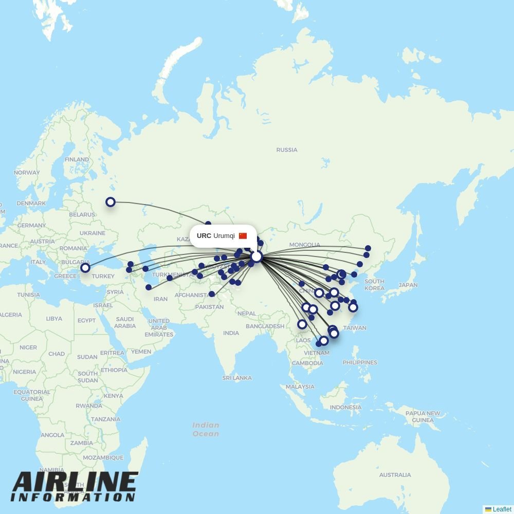 China Southern routes from URC