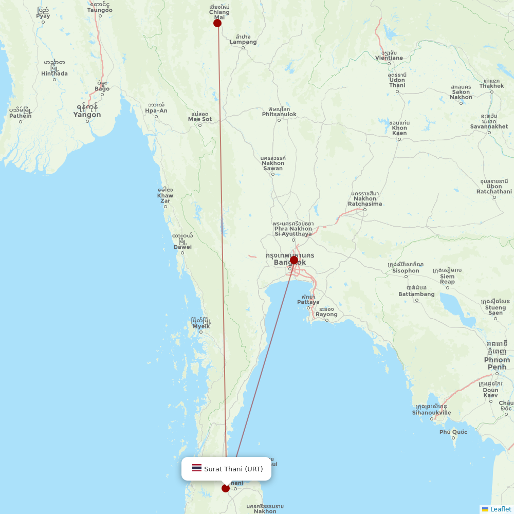 Thai AirAsia at URT route map