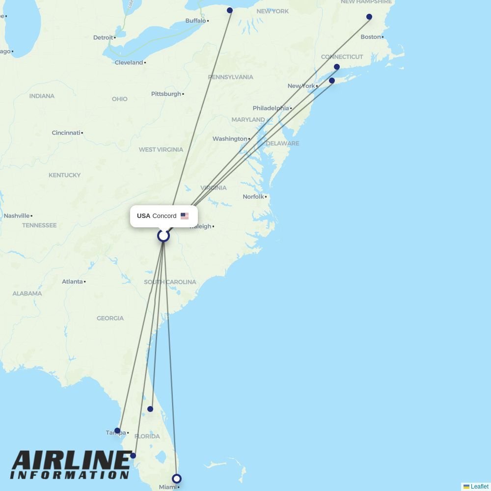 Avelo routes from USA
