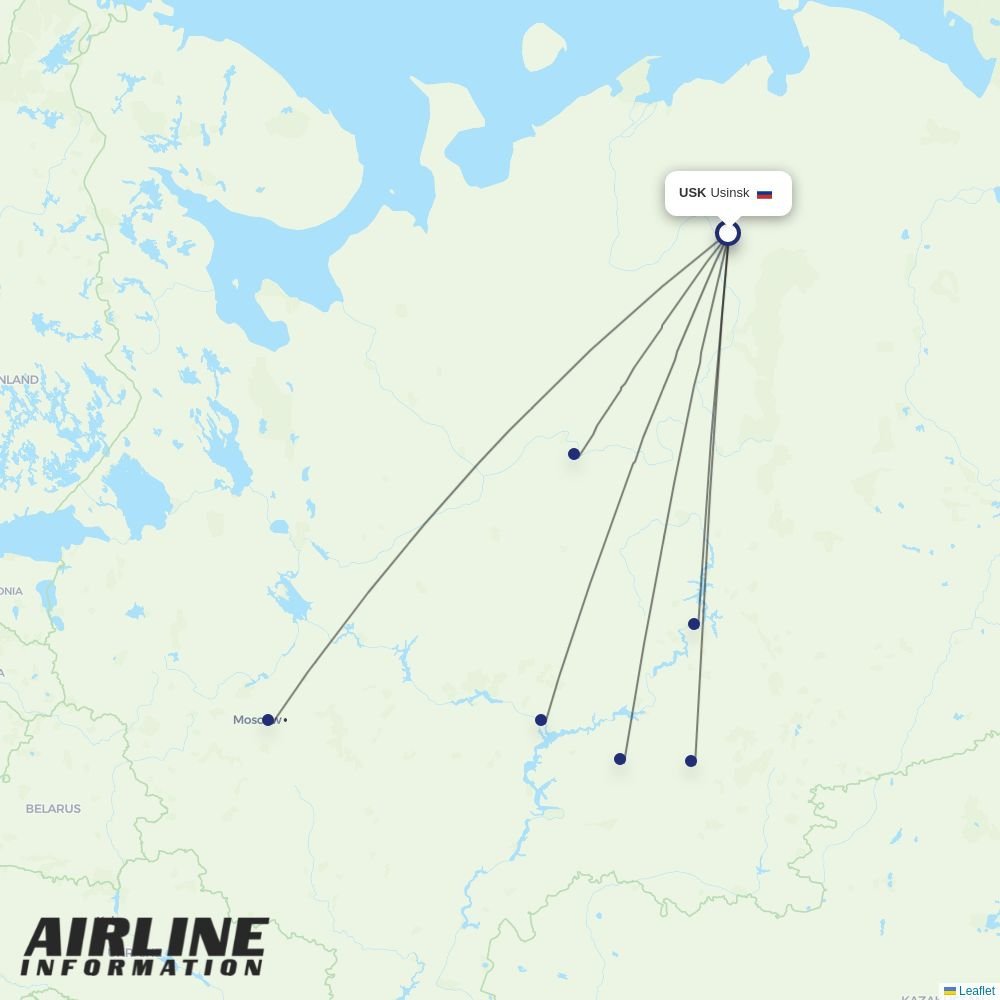 UVT Aero routes from USK