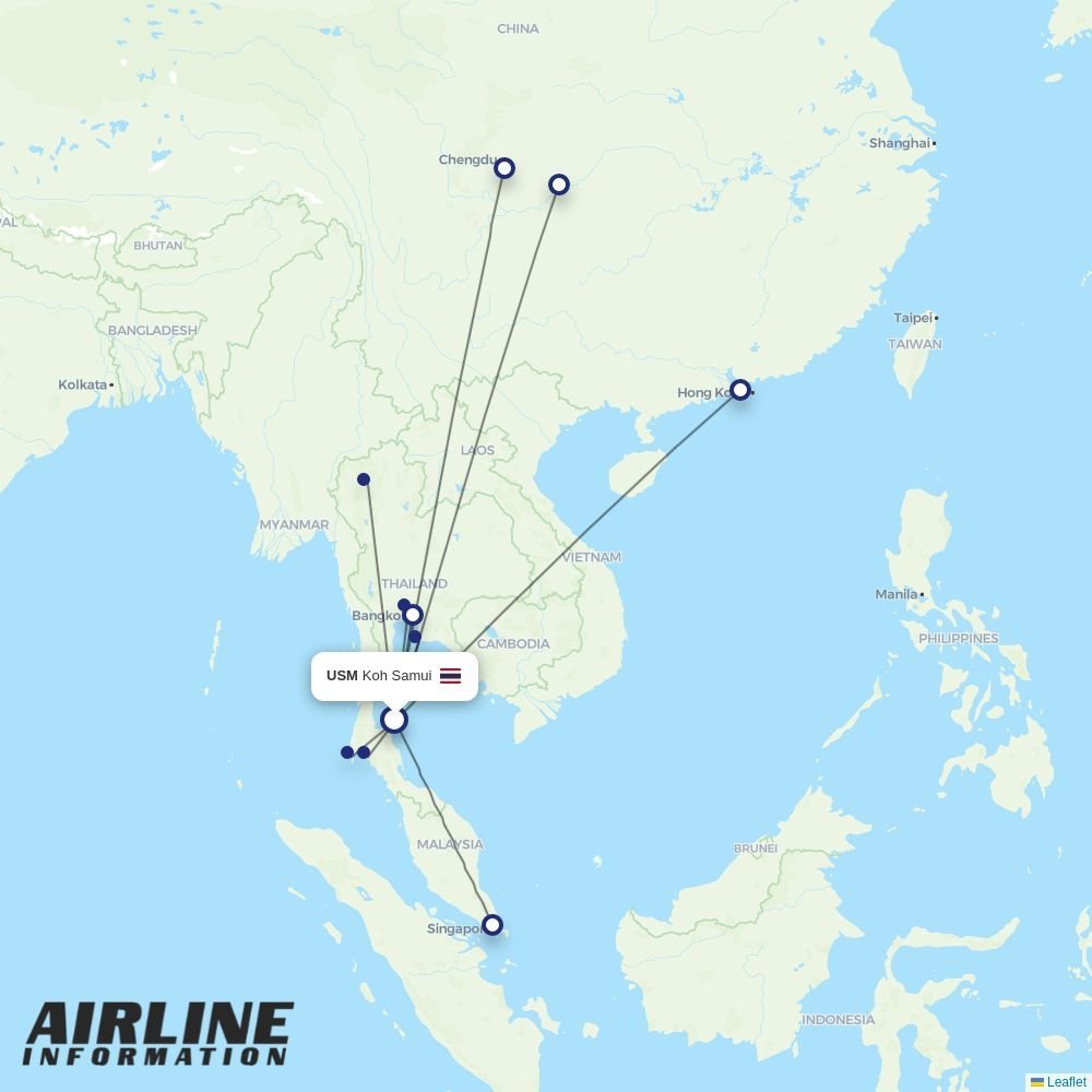 Bangkok Airways routes from USM