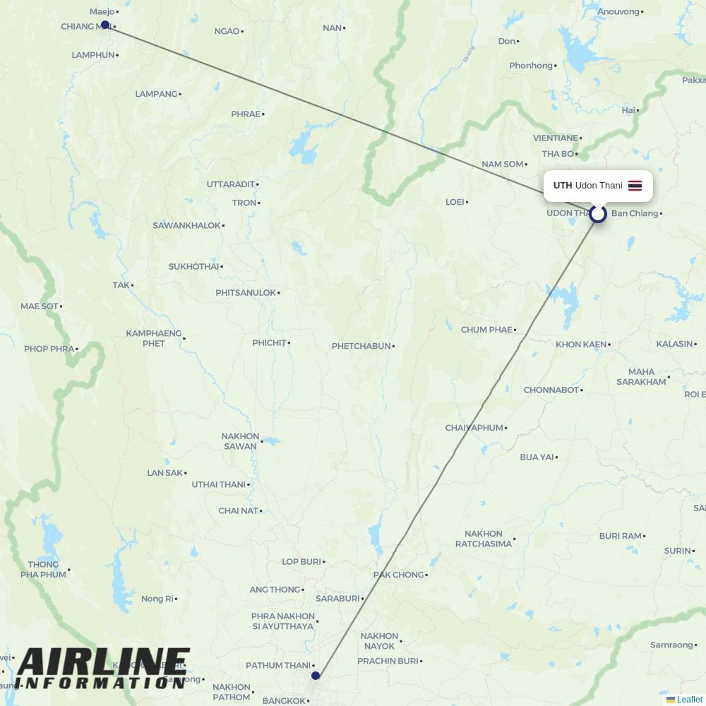 Nok Air routes from UTH