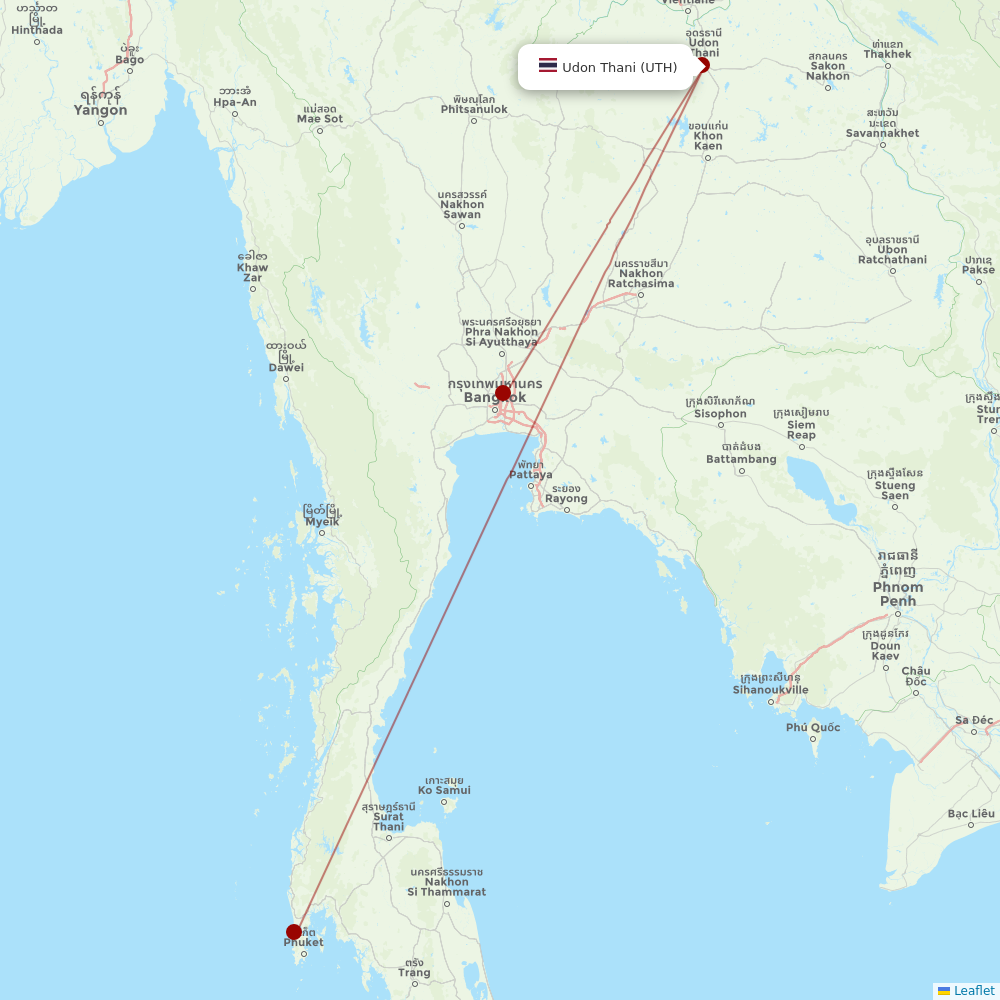 Thai AirAsia at UTH route map