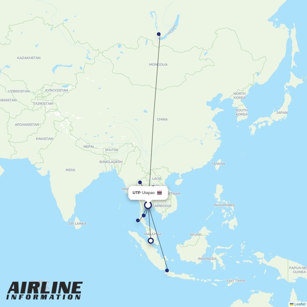 Thai Lion Air routes from UTP