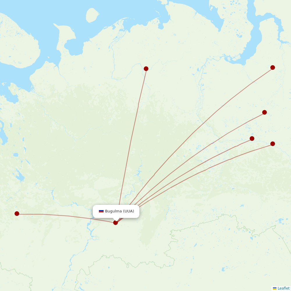 UVT Aero at UUA route map