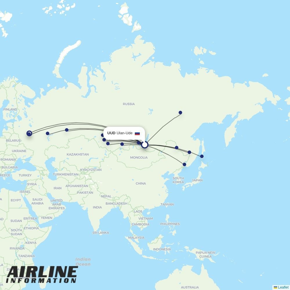 IrAero routes from UUD