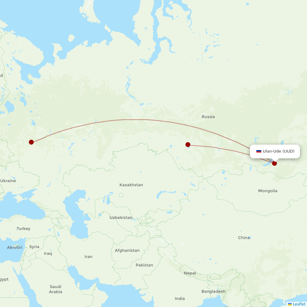 S7 Airlines at UUD route map