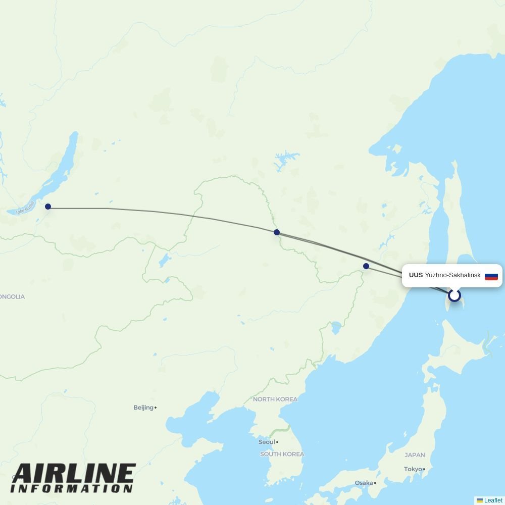 IrAero routes from UUS