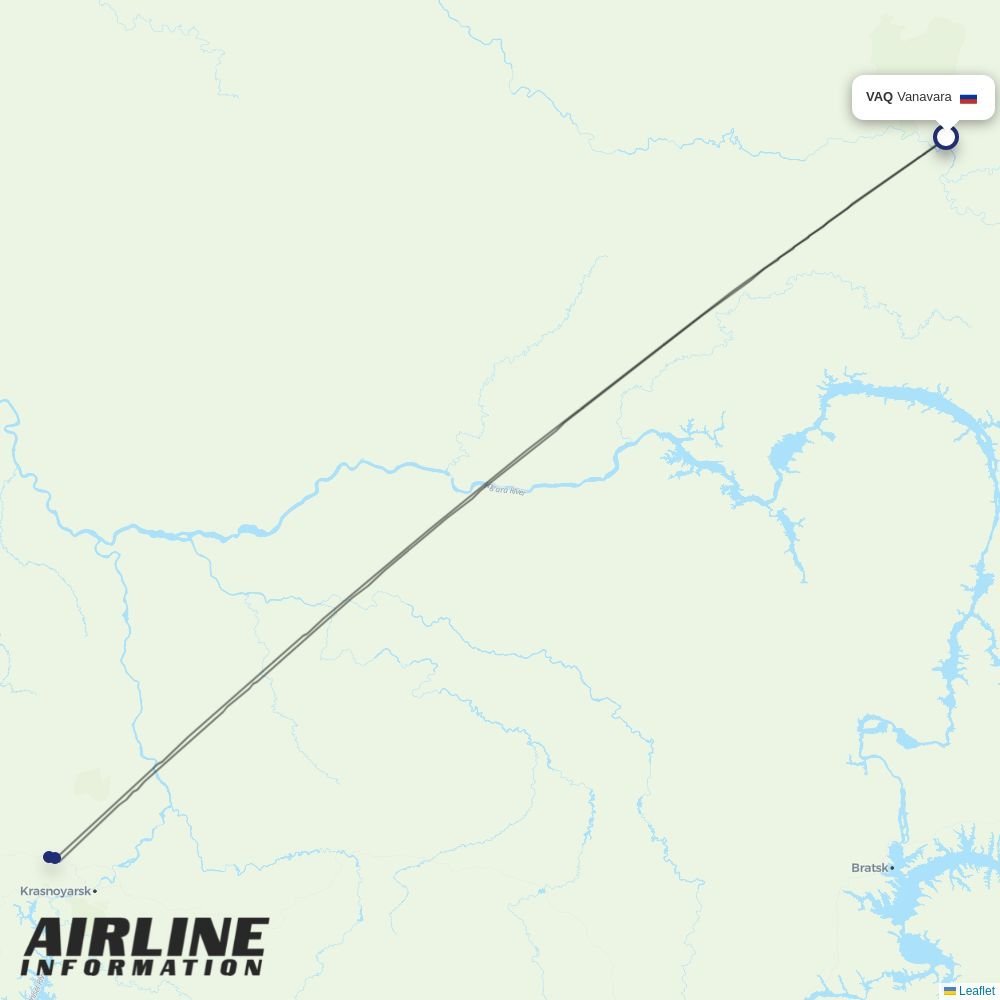 KrasAvia routes from VAQ