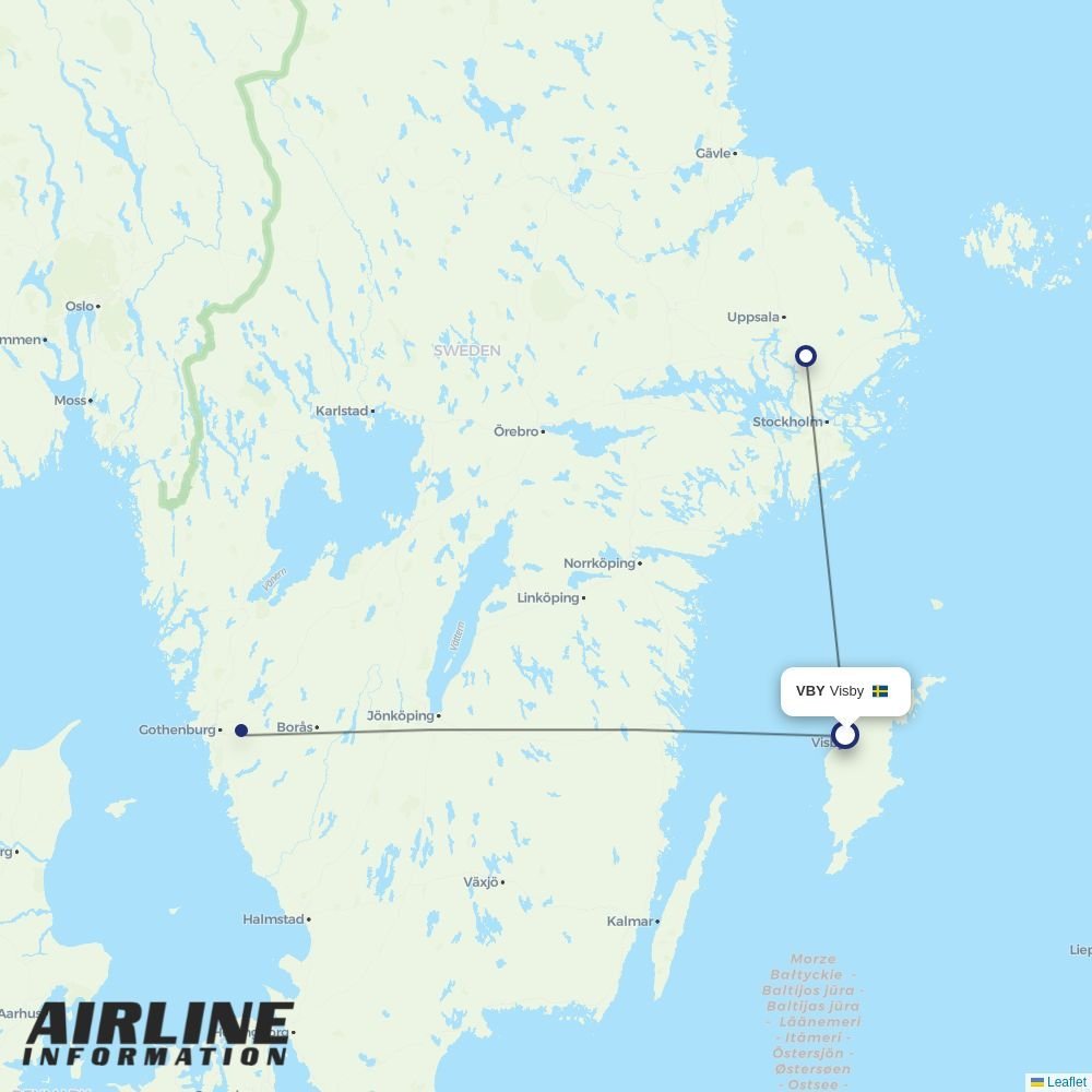 SAS routes from VBY