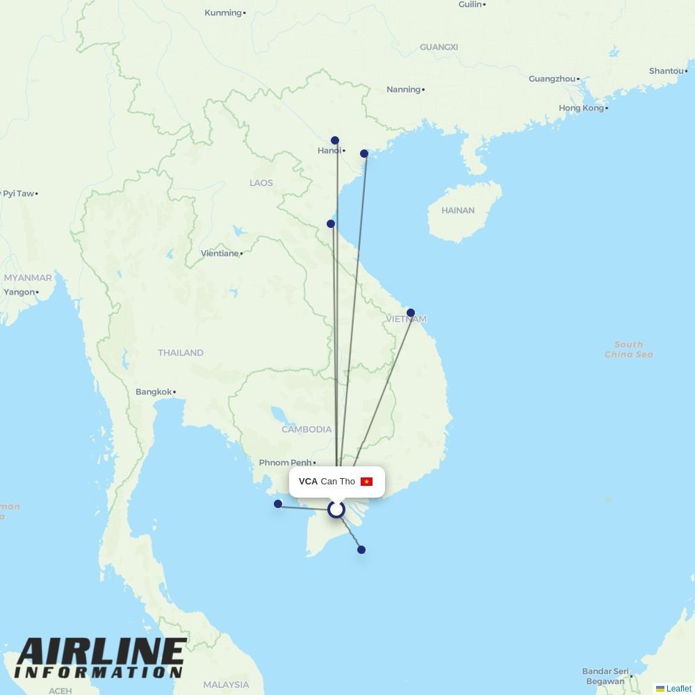 VietJet routes from VCA