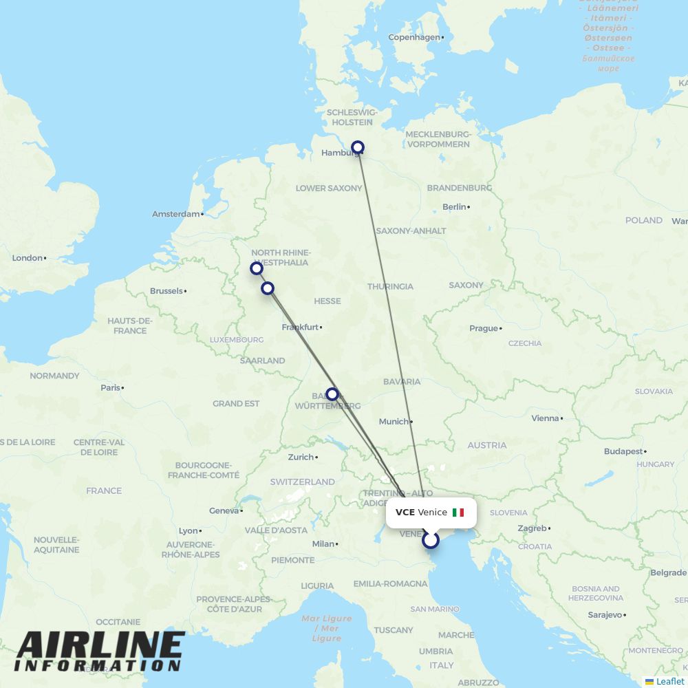 Eurowings routes from VCE