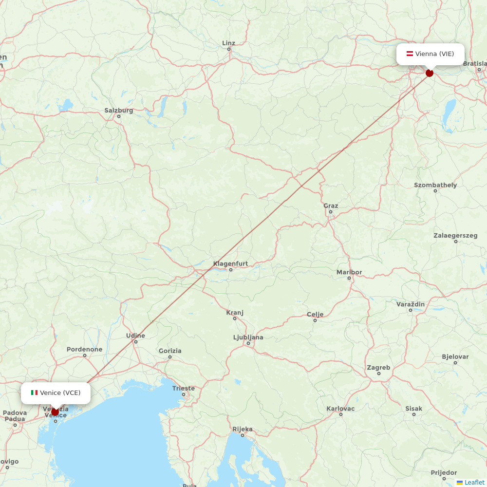Austrian at VCE route map