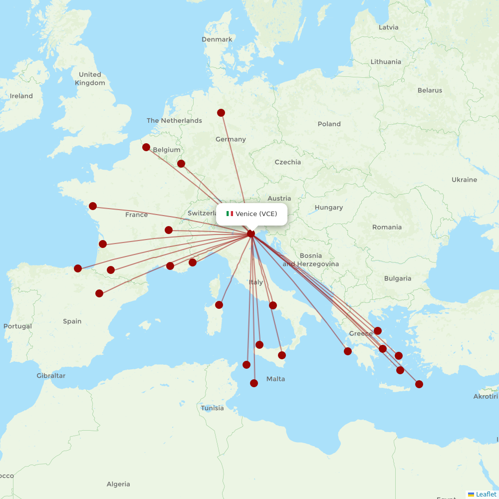 Volotea at VCE route map