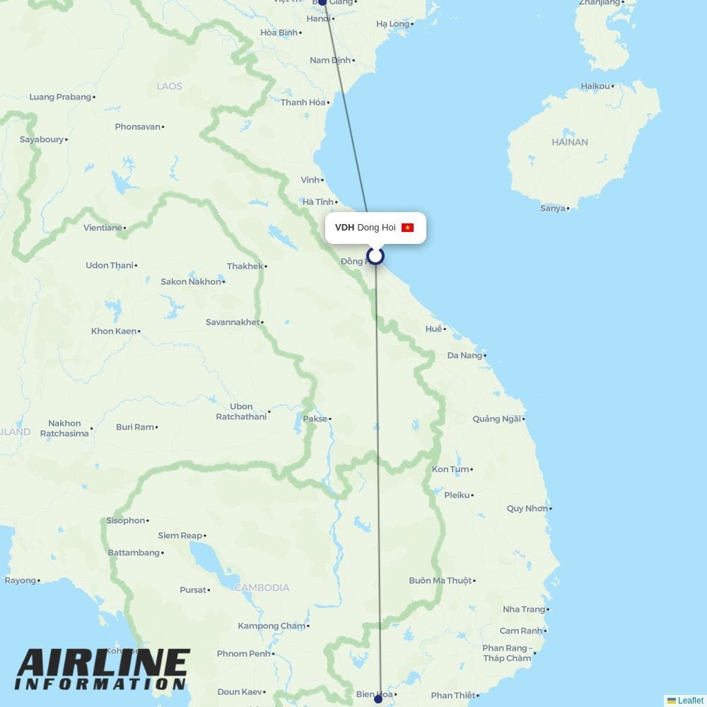 Vietnam Airlines routes from VDH