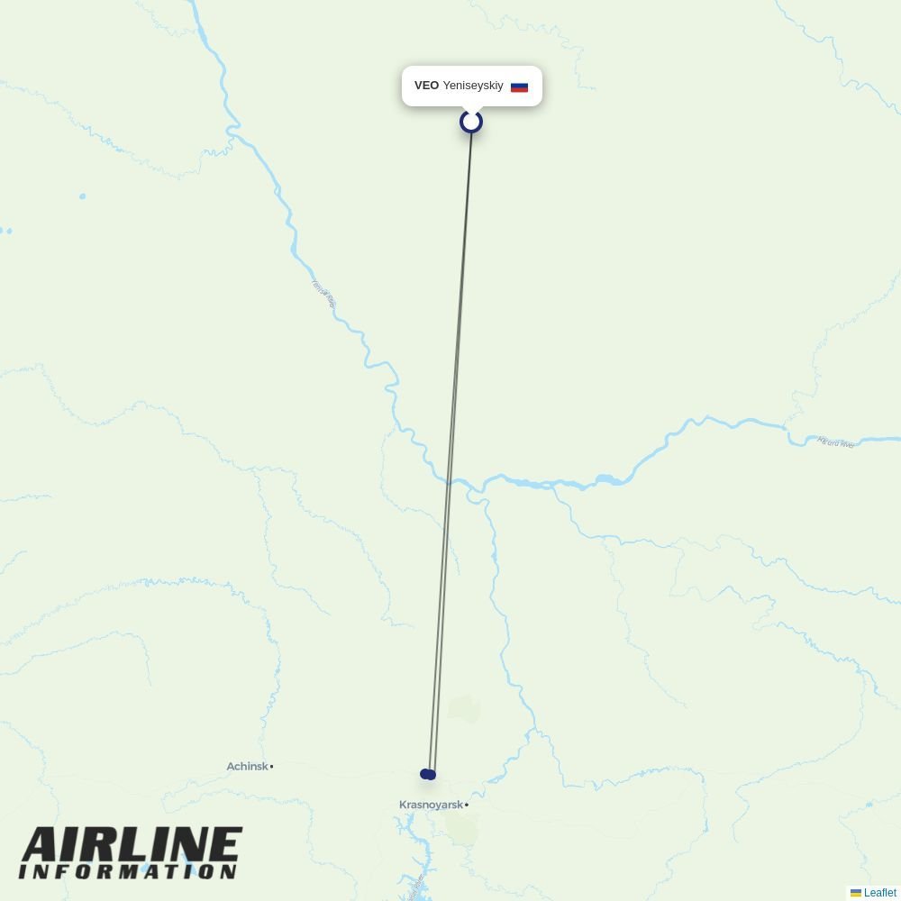 KrasAvia routes from VEO