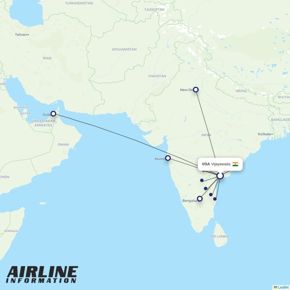IndiGo routes from VGA