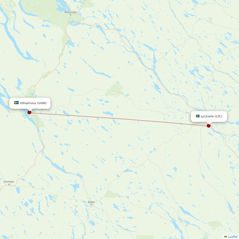 Amapola Flyg at VHM route map