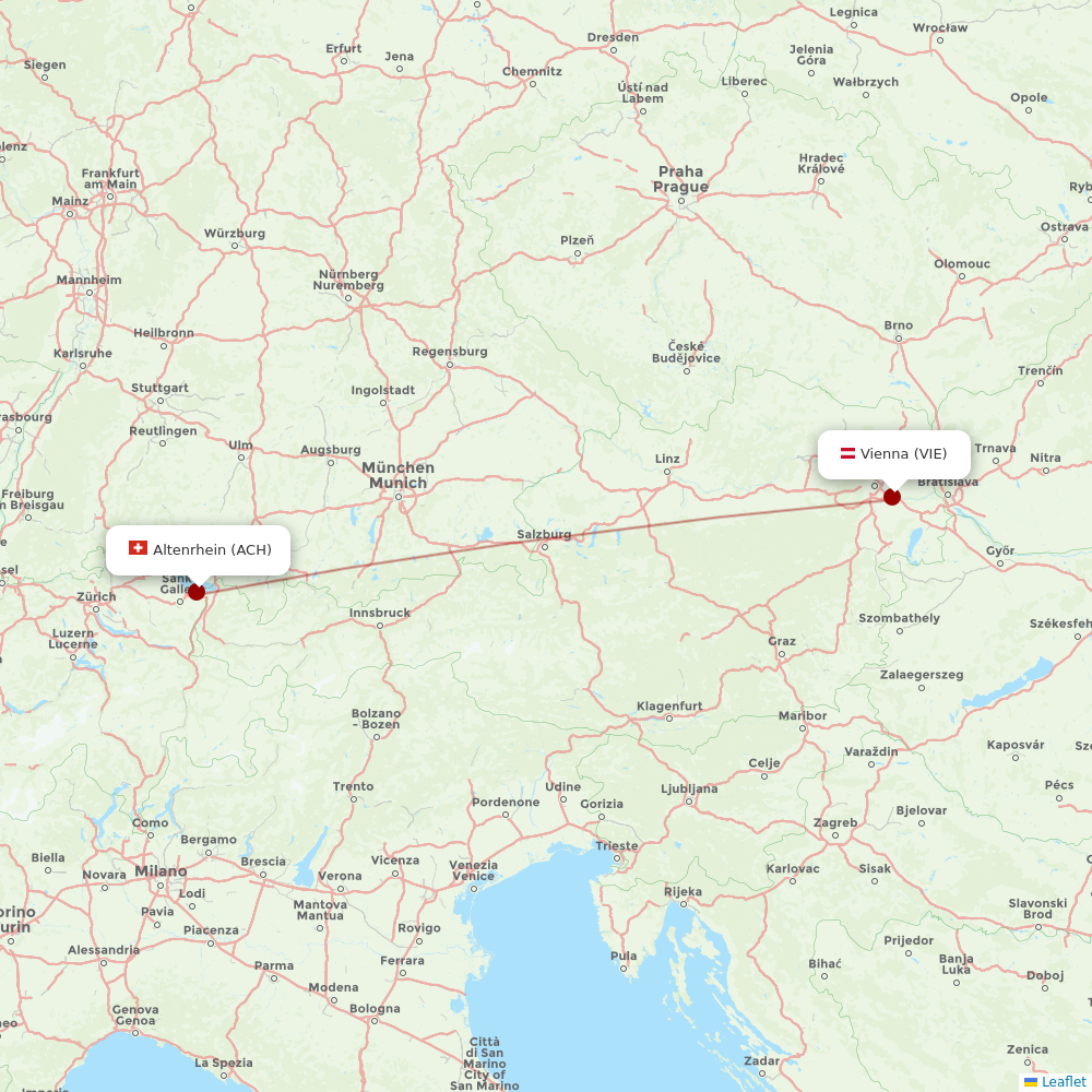 Peoples Viennaline at VIE route map