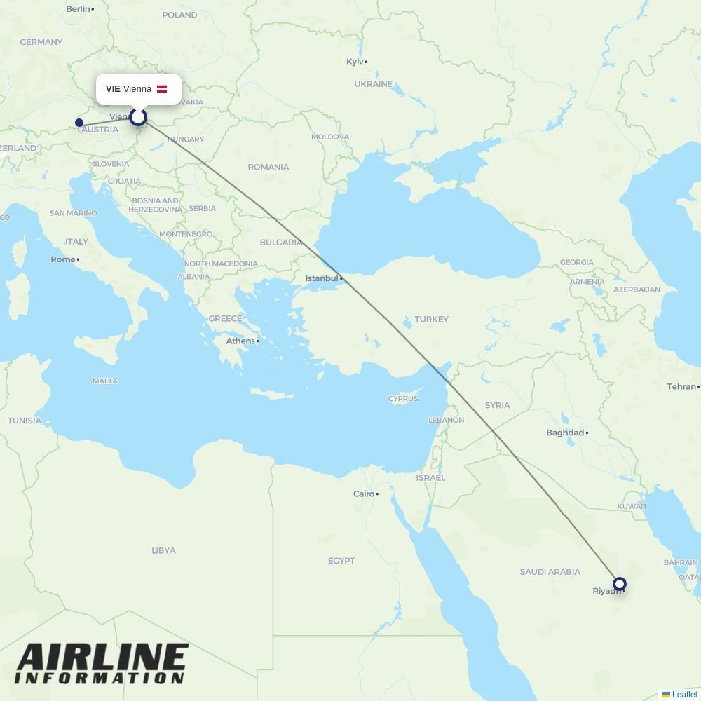 Flynas routes from VIE