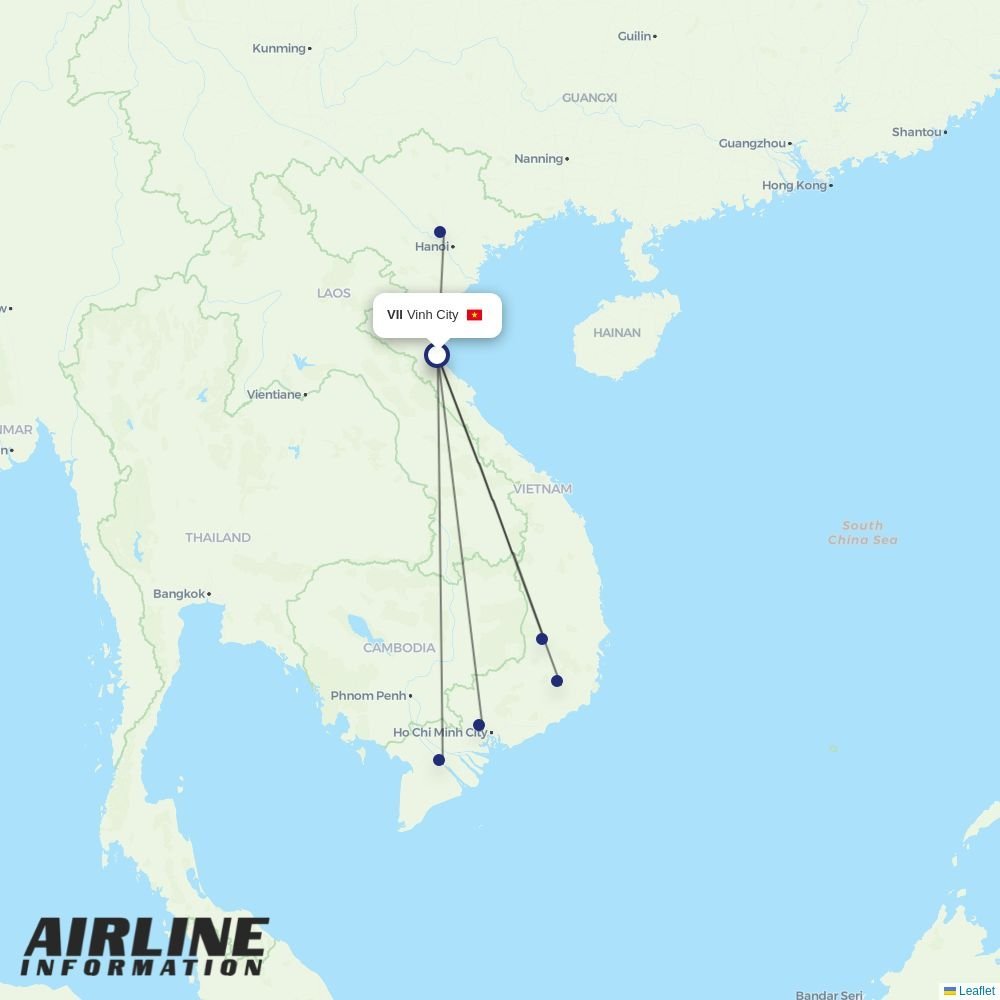 Vietnam Airlines routes from VII