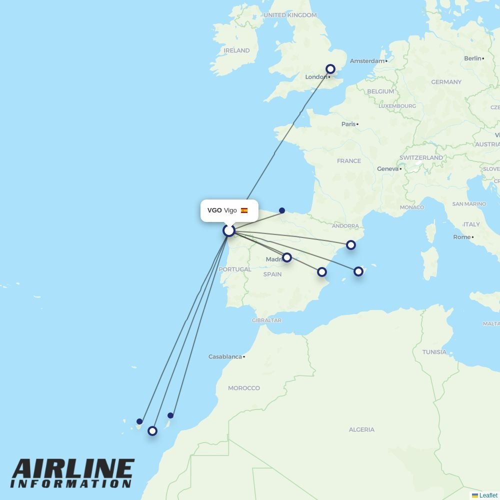 Vueling routes from VLC