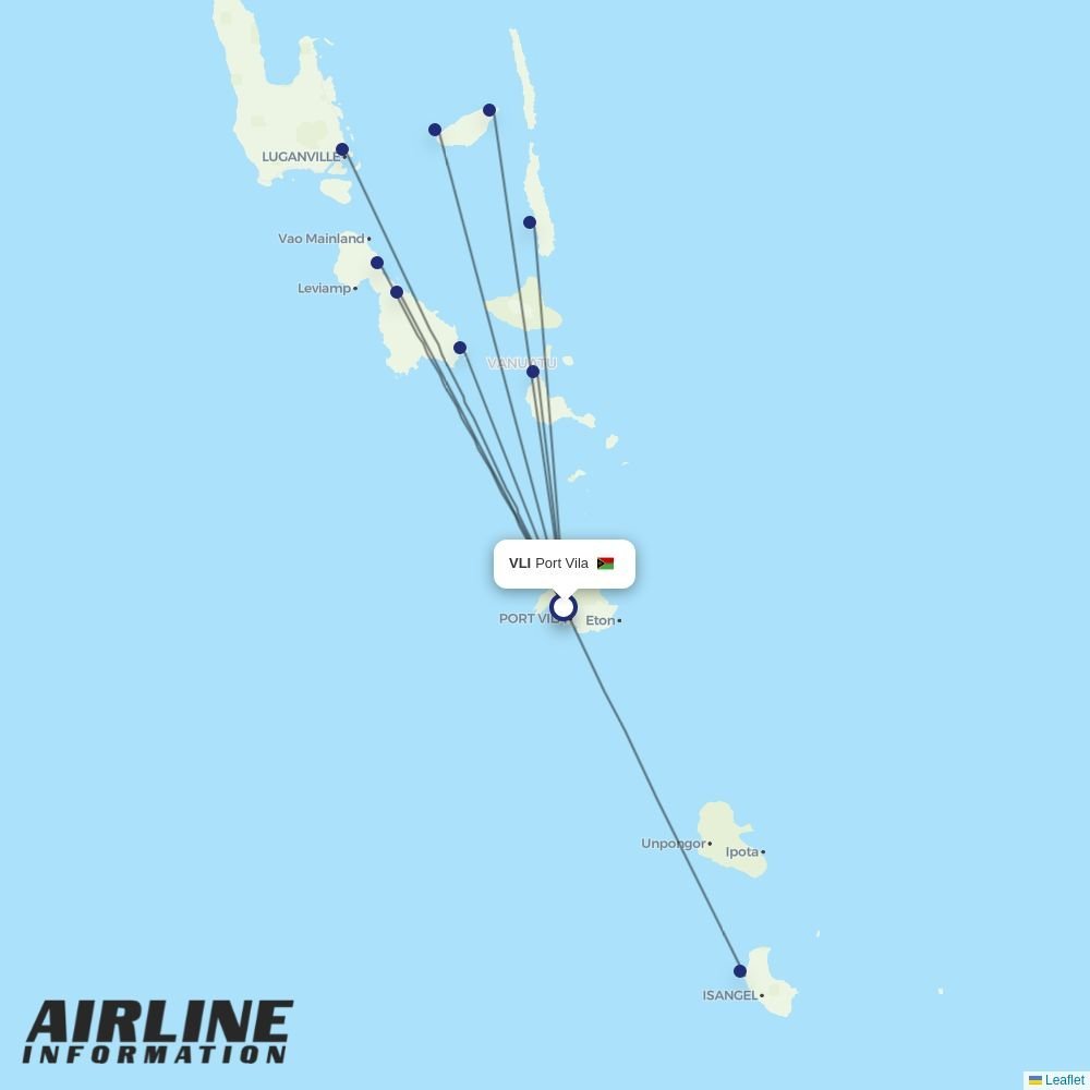 Air Vanuatu routes from VLI