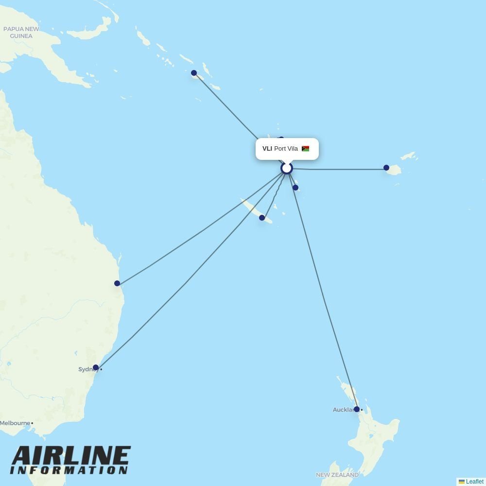 Air Caledonie routes from VLI