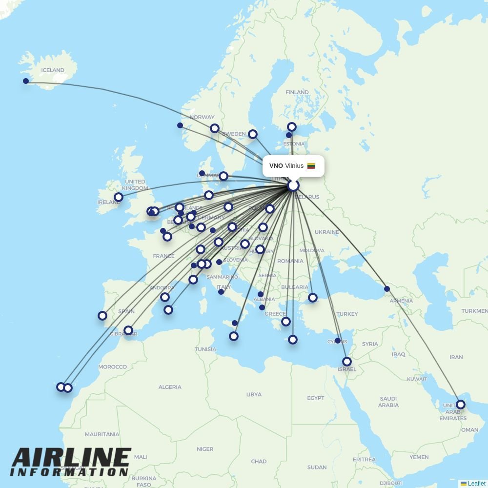 Air Baltic routes from VNO