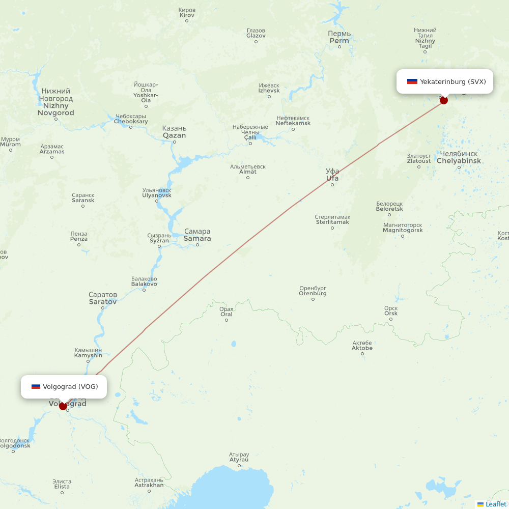 NordStar Airlines at VOG route map