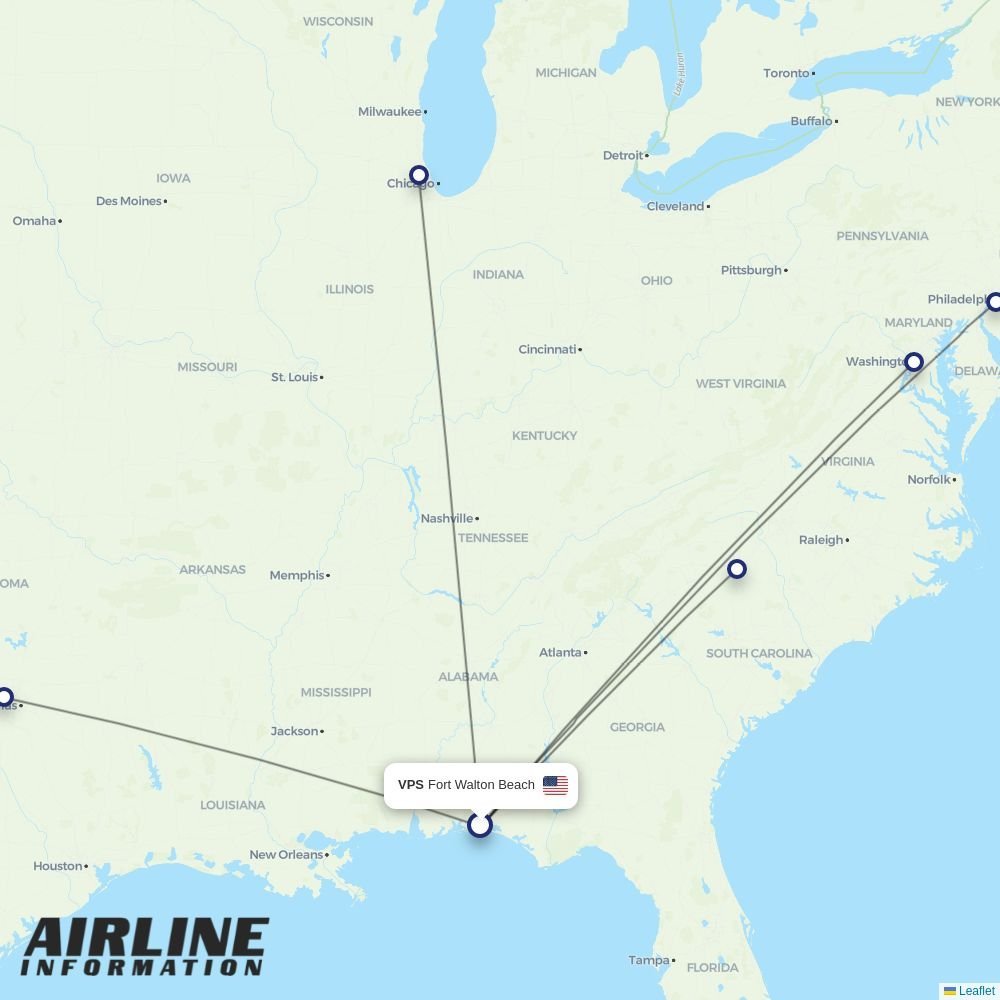 American Airlines routes from VPS