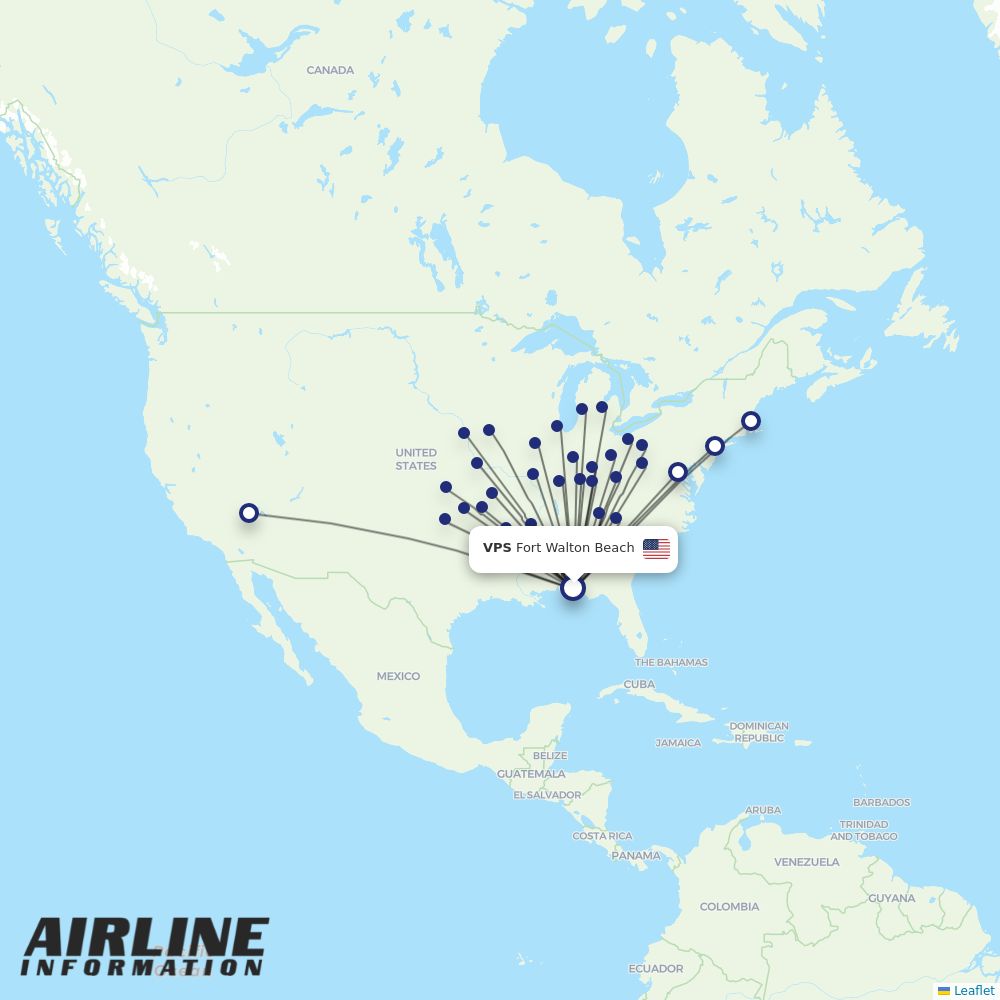 Allegiant routes from VPS