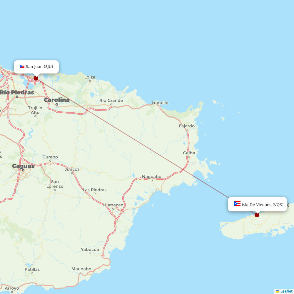 Cape Air at VQS route map