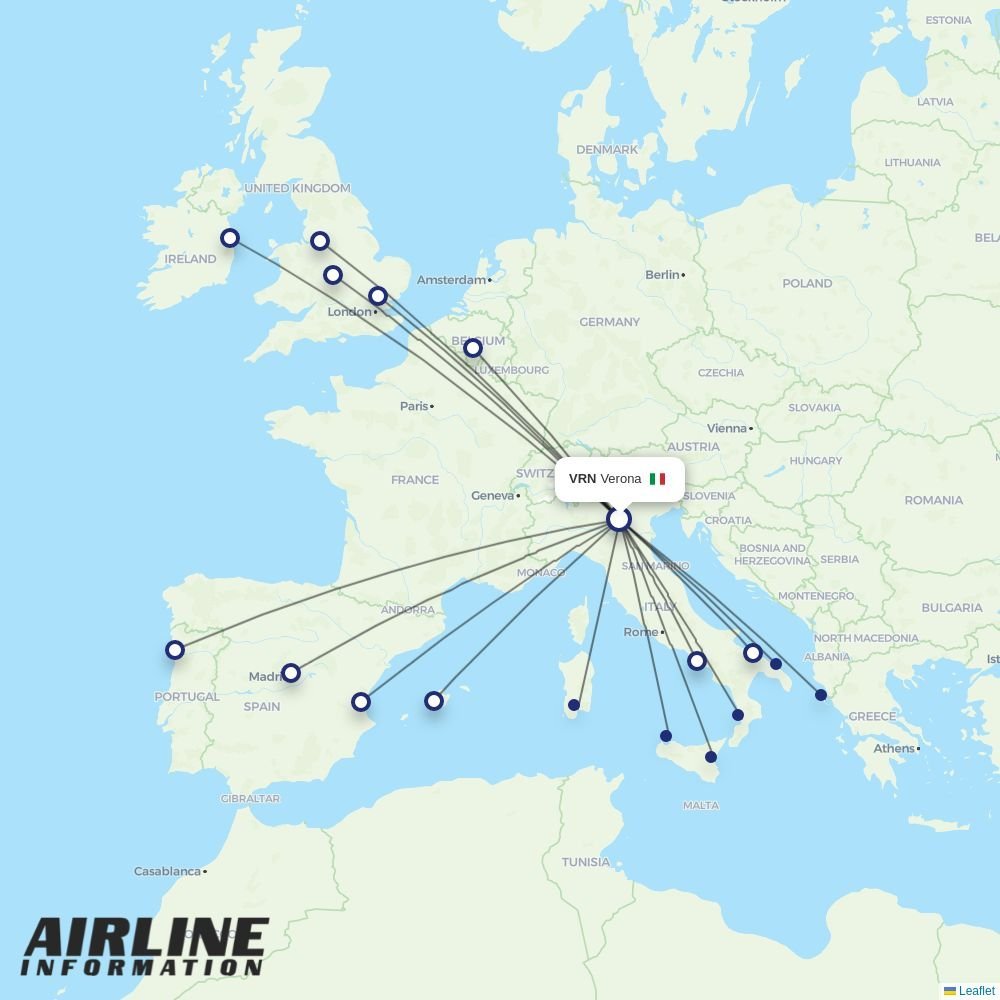 Ryanair routes from VRN