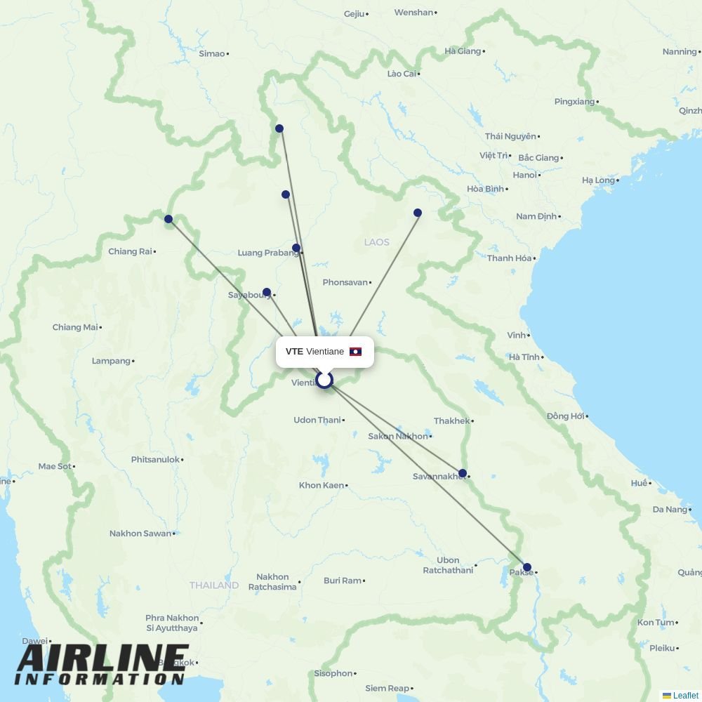 Lao Skyway routes from VTE