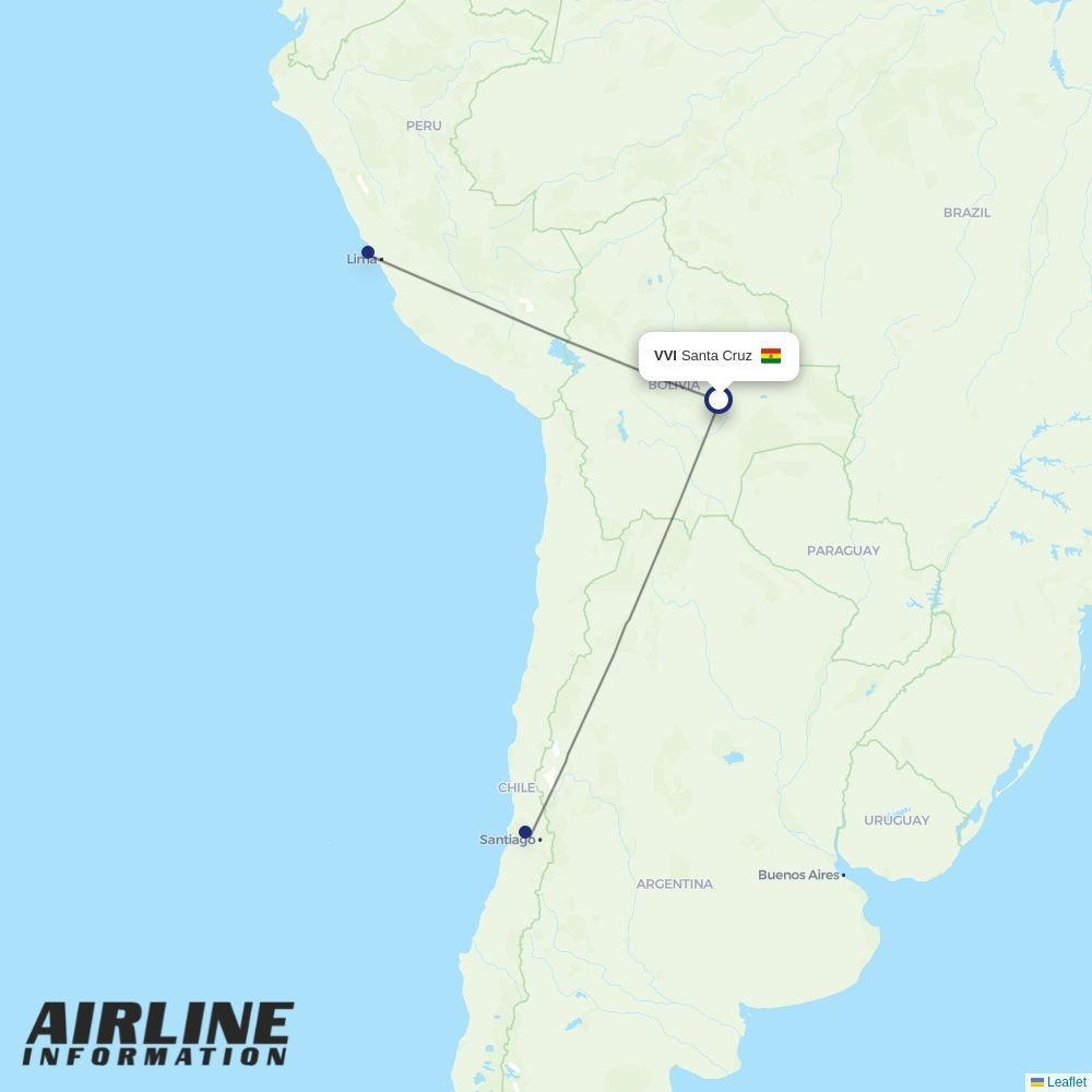 LATAM routes from VVI