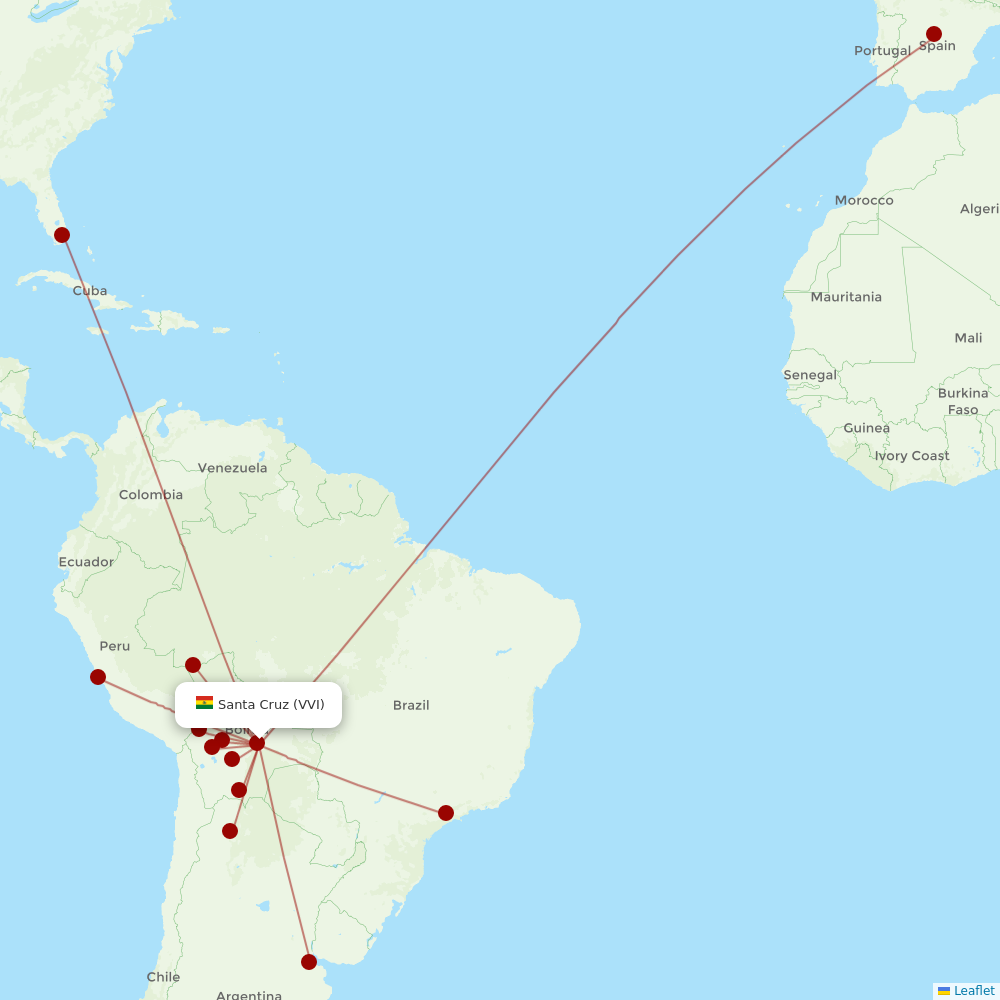 BoA at VVI route map