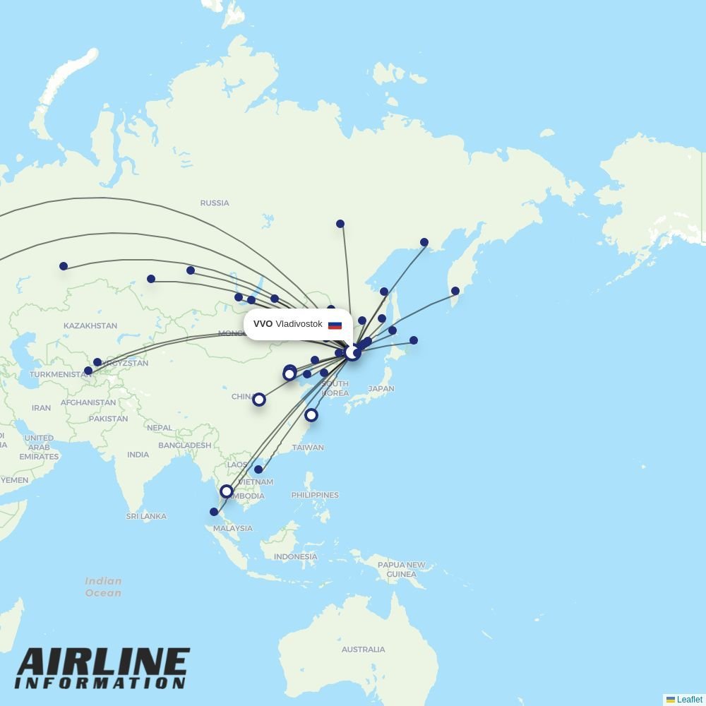 Chengdu Airlines routes from VVO