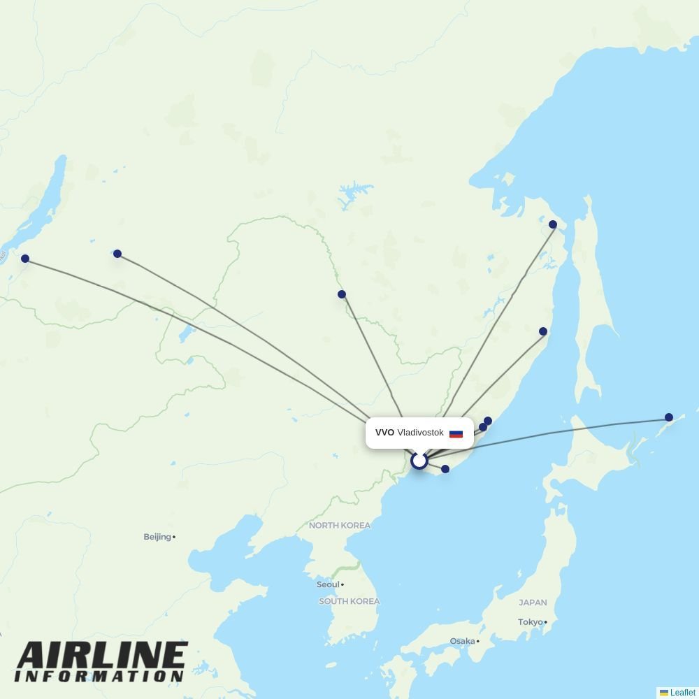 Aurora routes from VVO